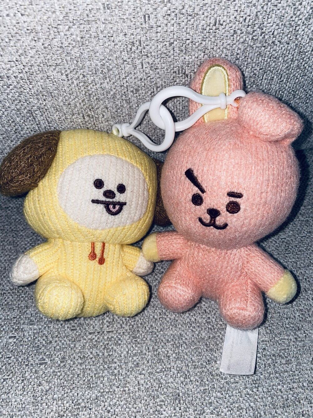 BT21 KEYCHAIN LOT Plush Stuffed Animal Keychain Bag Clip Carabiner Doll Bunny
